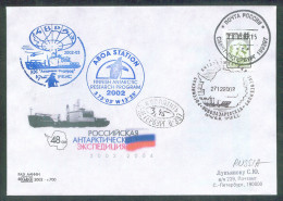 RAE-48 RUSSIA 2002 COVER Used ANTARCTIC EXPEDITION STATION BASE NOVOLAZAREVSKAYA ABOA FINLAND SHIP FEDOROV Mailed - Antarctic Expeditions