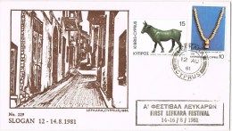9728. Carta LEFKARA (Cypus) Chipre 1981.  Bronze Cow - Brieven En Documenten