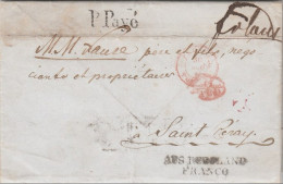 1848 - LETTRE PORT PAYE De ST PETERSBURG (RUSSIE) => ST PERRAY Avec ENTREE "PRUSSE Par FORBACH" + "AUS RUSSLAND FRANCO" - ...-1857 Vorphilatelie