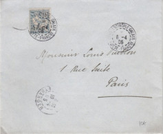LEVANT (TURQUIE) - 1905 - TYPE MOUCHON Sur ENVELOPPE De CONSTANTINOPLE - GALATA Pour PARIS - - Briefe U. Dokumente
