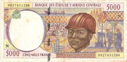 BILLETE DE GUINEA ECUATORIAL DE 5000 FRANCS DEL AÑO 1994  (BANKNOTE) PETROLEO (LETRA N) - Guinea Equatoriale