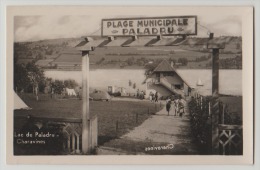 CPA CPSM 38 Isère Paladru Plage Municipale Charavines Près Virieu Montferrat Bilieu Massieu Voiron - Paladru