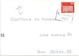 Brief  Couvet - Bern  (Bahnstempel)           1971 - Chemins De Fer