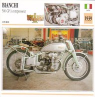 Delcampe - Bianchi 500 Grand Prix à Compresseur  (1939)  -  Alberto Ascari  -   Fiche Technique/Carte De Collection - Motorradsport