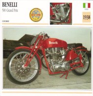 Delcampe - Benelli 500 Grand Prix  (1938)  -  Moto De Course  -   Fiche Technique/Carte De Collection - Motorradsport
