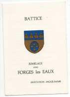 28432  -  Battice  Jumelage  Avec  Forges Les  Eaux  -  Inviation Et  Programme - Herve