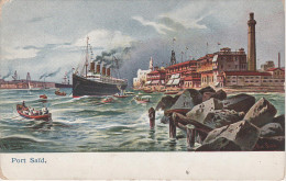 Perlberg Künstlerkarte Litho AK Port Said Ägypten Hafen Dampfer Schiff Egypte Serie 744 Levante No. 26 - Perlberg, F.