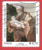 ITALIA REPUBBLICA USATO - 2013 - NATALE RELIGIOSO - S.Giuseppe Col Bambino, Opera Di G.Reni - € 0,70 - S. ---- - 2011-20: Afgestempeld