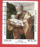 ITALIA REPUBBLICA USATO - 2013 - NATALE RELIGIOSO - S.Giuseppe Col Bambino, Opera Di G.Reni - € 0,70 - S. ---- - 2011-20: Gebraucht