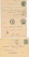 596/22 - 9 Entiers Cartes Postales De NIVELLES 1887 / 1946 , Tous écrits Et Signés - Other & Unclassified