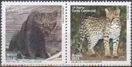 Brasil 2012 ** FELINOS. Gato-mouericos - Puma Yagouaroundi. Jaguatirica - Leopardus Pardalis. - Unused Stamps