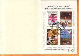 Yugoslavia - Macedonia 1987 Y Charity Stamps Red Cross Cancer Booklet - Postzegelboekjes