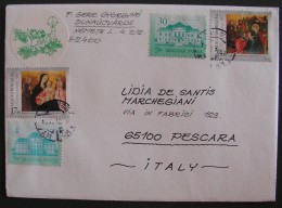 POLSKA POLAND Letter To Italy Christmas Religion Christ Art Church 1996 1997 Polonia Usato Su Busta Used Complete Cover - Storia Postale