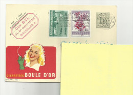 BELGIQUE / CARTE LETTRE / CIGARETTE BOULE D OR / 1962 / + 2 TIMBRES / ENVOI FRANCE / PARFAIT - Autres & Non Classés