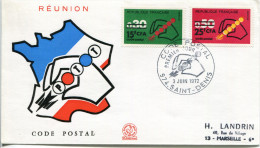 REUNION - N° 410 & 411 / FDC DE ST. DENIS LE 3/6/1972, CODE POSTAL - TB - Covers & Documents