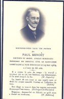 NORD PAS DE CALAIS - 62 - PAS DE CALAIS - SAINT OMER - Carte Mortuaire Paul Benoît - Président Tribunal Civil - Avocat - Saint Omer