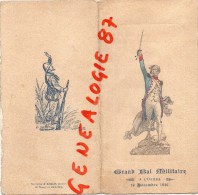 75002 - PARIS - GRAND BAL MILITAIRE A L' OPERA -19 DECEMBRE 1896-TOUR D' AUVERGNE - CARNET DE BAL- MENU GRAND HOTEL - Menükarten