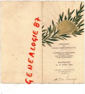 03 - MONTLUCON - RARE MENU ASSOCIATION ANCIENS COMBATTANTS DU P.O.- GUERRE 1914-1918- CONGRES 1931- SECTION LIMOGES - Menükarten