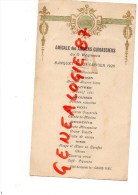 37 - ST SAINT AVERTIN- RARE MENU AMICALE ANCIENS CUIRASSIERS DU 5 E REGIMENT- 1928- HOTEL RESTAURANT DU GRAND TURC - Menú