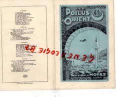 39 - MOREZ JURA - RARE MENU LES POILUS D' ORIENT-BANQUET 1934- CENTRAL MODERN HOTEL- SALONIQUE -GUERRE 1914-1918 - Menus
