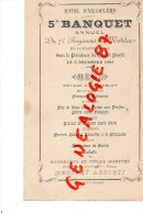 87 - LIMOGES - RARE MENU 5E BANQUET ANNUEL DU 71E REGIMENT DE MOBILES HAUTE VIENNE-HOTEL ANGOULEME- COLONEL PINELLI-1886 - Menus