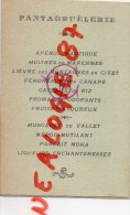 MENU  MILITAIRE - GUERRE 1914-1918 - PANTAGRUELERIE 9 NOVEMBRE 1919- A. COTTINEAU  CONSCRIT DE 75 - Menus