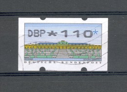 1996  N° 2 DBP * 110 *   FLUORESCENTE DOS N° 0255  ROULETTES DISTRIBUTEUR  OBLITÉRÉ - Rolstempels