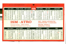 Kleine Kalender 1978 - ISM-ATRO Temse - Op Autocollant/ Op Sticker - Klein Formaat: 1971-80