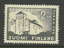 FINLAND FINNLAND 1929 Castle Turu Turku Michel 142 * - Unused Stamps