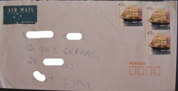 AUSTRALIA 1999 2000 Ship Sail New Ungummed Unused Letter Airmail To Italy Usato Used On COMPLETE COVER - Covers & Documents