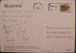 CANADA 1997 Airmail Letter To Italy Flower Tree Flowers Complete Cover, Used Usato Usado - Covers & Documents