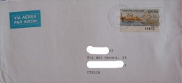 ESPANA SPAIN SPAGNA 2000 Isolated Single GRAN REGATA Ship Sail Used On Cover Complete Letter To Italy Postal History - Cartas & Documentos