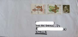 ESPANA SPAIN SPAGNA 2000 Unused New Ungummed Butterfly Usado Used On Cover Complete Letter To Italy Postal History - Cartas & Documentos