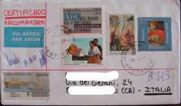 ESPANA SPAIN SPAGNA 2000 1996 Registered Certificado Usado Used On Cover Complete Letter To Italy Postal History - Cartas & Documentos