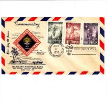 FILIPPINE  1959 -  Yvert A 55/57  Su FDC - Annullo Speciale Illustrato - Covers & Documents