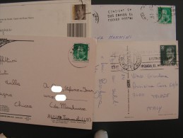 4 Covers ESPANA SPAIN Isolated Single 1984 1991 1993 Definitive Usado Used On Cover Complete Letter To Italy - Cartas & Documentos