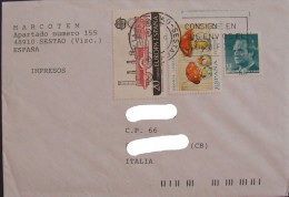 ESPANA SPAIN 1988 1992 2000 Train Mushrooms Usado Used On Cover Complete Letter To Italy - Cartas & Documentos