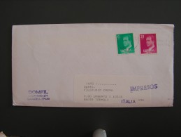 ESPANA SPAIN 1992 Definitive Usado Used On Cover Complete Letter To Italy - Cartas & Documentos