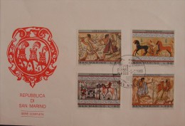 SAN MARINO 1974 1988 Complete Set ETRUSCHI Pittura Etrusca Isolated Single Used Usato Letter Busta Lettera Cover Rsm S. - Briefe U. Dokumente