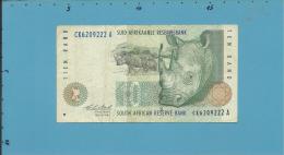 South Africa - 10 RAND - ( 1993 ) - Pick 123.a - Sign. 7 - Watermark: White Rhinoceros - 2 Scans - South Africa