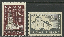 FINLAND FINNLAND 1929 Castle Turku Michel 141 - 142 * - Neufs