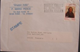 VATICANO 1992 Cristoforo Colombo Isolato Isolated Vatican Lettera Usato Su Busta Scv Viaggiato - Lettres & Documents