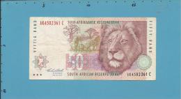 South Africa - 50 RAND - ( 1992 ) - Pick 125.a - Sign. 7 - Série AK - Watermark: Male Lion Head - 2 Scans - Afrique Du Sud