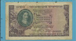 South Africa - 20 RAND - ( 1962 - 65 ) - Pick 108 A - Sign. 4 - Watermark: Jan Van Riebeek - 2 Scans - Zuid-Afrika