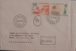 VATICANO 1978 1980 1992 Registered Posta Aerea 1979 Telecomunicazioni Vatican Lettera Usato Su Busta Scv Viaggiato - Poste Aérienne