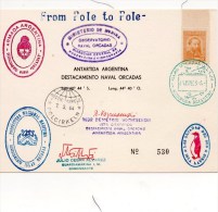 Antarctique Argentin Carte Souvenir 1964 Tirage Limite N° 530 - Onderzoeksstations