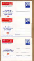 3 Cartes Entier Postal Mutapost Générale De Banque - Adreswijziging