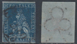 ITALY - TOSCANA 1851 - N. 7c - 6 Crazie Azzurro Scuro Su Azzurro Cat. 700 Euro - Toskana