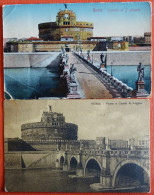 Roma 1911 - Due Cartoline Viaggiate - Ponte E Castel S. Angelo - Castel Sant'Angelo