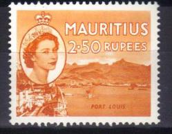 W1470 - MAURITIUS 1953 , 2,50 R.  Yvert N. 253  MNH. - Maurice (...-1967)